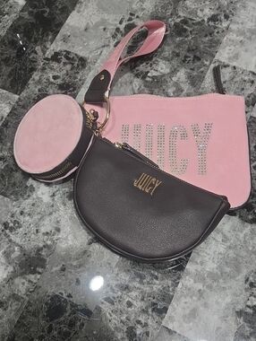 Juicy Couture Pink and Black Multi-Pouch Wristlet Set